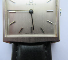 Load image into Gallery viewer, Vintage Square Face Milus Manual Wind Wrist Watch 1970s

