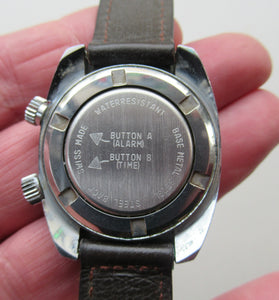 1970s Vintage Space Age Memostar Wristwatch with blue face