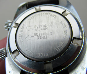 1970s Vintage Space Age Memostar Wristwatch with blue face