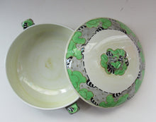 Load image into Gallery viewer, 1930s Bough Pottery Lidded Tureen Richard Amour Green Japanese Cloud Pattern
