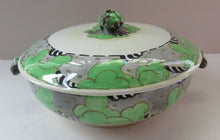 Load image into Gallery viewer, 1930s Bough Pottery Lidded Tureen Richard Amour Green Japanese Cloud Pattern
