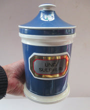 Load image into Gallery viewer, Antique Blue and White Ceramic Chemist Apothecary Lidded Pot
