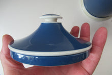 Load image into Gallery viewer, Antique Blue and White Ceramic Chemist Apothecary Lidded Pot
