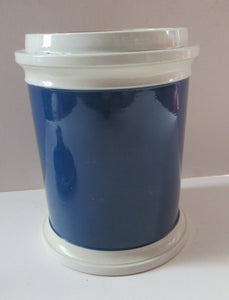 Antique Blue and White Ceramic Chemist Apothecary Lidded Pot