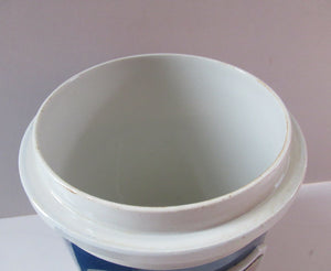 Antique Blue and White Ceramic Chemist Apothecary Lidded Pot