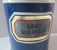 Load image into Gallery viewer, Antique Blue and White Ceramic Chemist Apothecary Lidded Pot
