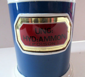 Antique Blue and White Ceramic Chemist Apothecary Lidded Pot