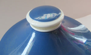 Antique Blue and White Ceramic Chemist Apothecary Lidded Pot