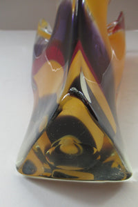1960s Hineri Iwatsu Japanese Glass Handkerchief Vase