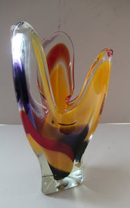 1960s Hineri Iwatsu Japanese Glass Handkerchief Vase