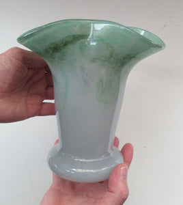 1950s Scottish Art Glass Vase by Vasart Green