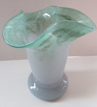 Load image into Gallery viewer, 1950s Scottish Art Glass Vase by Vasart Green
