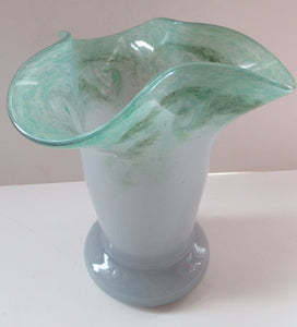 1950s Scottish Art Glass Vase by Vasart Green