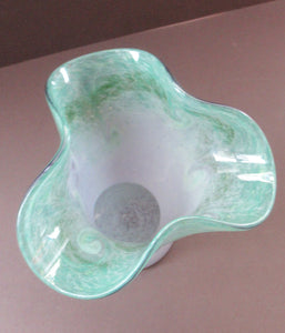 1950s Scottish Art Glass Vase by Vasart Green