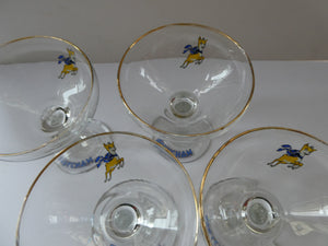 Four 1970s Babycham Coupe Shape Cocktail Glasses