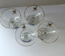 Load image into Gallery viewer, Four 1970s Babycham Coupe Shape Cocktail Glasses
