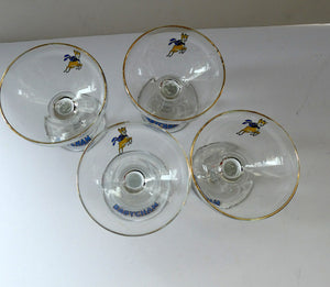 Four 1970s Babycham Coupe Shape Cocktail Glasses