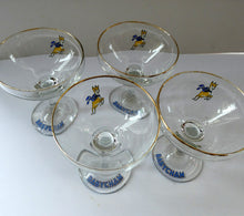 Load image into Gallery viewer, Four 1970s Babycham Coupe Shape Cocktail Glasses
