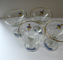 Load image into Gallery viewer, Four 1970s Babycham Coupe Shape Cocktail Glasses
