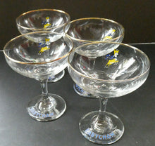 Load image into Gallery viewer, Four 1970s Babycham Coupe Shape Cocktail Glasses
