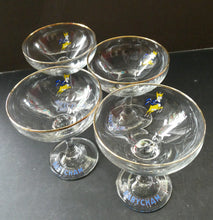 Load image into Gallery viewer, Four 1970s Babycham Coupe Shape Cocktail Glasses
