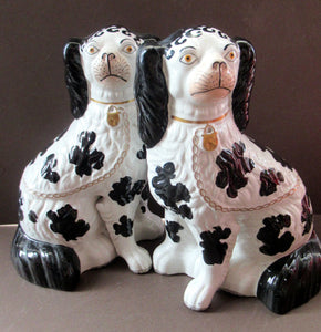 Victorian Antique Pair of Disraeli Dogs. Chimney Spaniels Wall Dugs