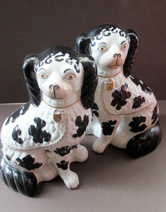 Victorian Antique Pair of Disraeli Dogs. Chimney Spaniels Wall Dugs