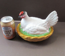 Load image into Gallery viewer, Antique Victorian WHITE Bisque Staffordshire Hen on Nest Covered Dish
