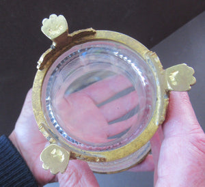 FRENCH (probably Baccarat) Cut Crystal Ice Pail with Gilt Bronze / Ormolu Mounts and Lion Paws Feet. 5 1/4 inches