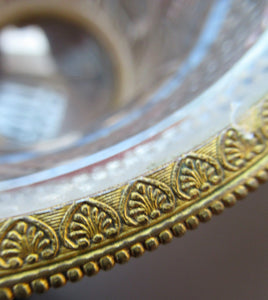 French Ice Pail Bucket Crystal Glass with Gilt Metal Mounts Lion Feet