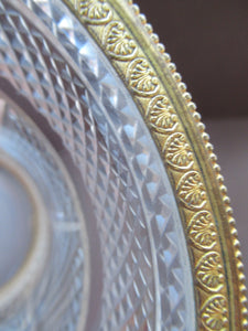 French Ice Pail Bucket Crystal Glass with Gilt Metal Mounts Lion Feet