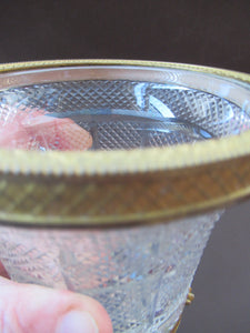 French Ice Pail Bucket Crystal Glass with Gilt Metal Mounts Lion Feet