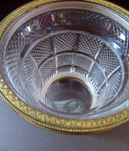 FRENCH (probably Baccarat) Cut Crystal Ice Pail with Gilt Bronze / Ormolu Mounts and Lion Paws Feet. 5 1/4 inches