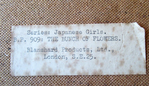 Rare Early 1950s Print by C.C. Beall from his Japanese Girls Series: Entitled The Bunch of Flowers