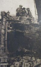 Load image into Gallery viewer, 1906 Pencil Signed Frank Brangwyn Etching The Barge Bruges
