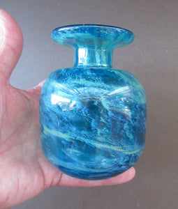 Vintage Mdina Glass Signed Bottle with Ball Stopper