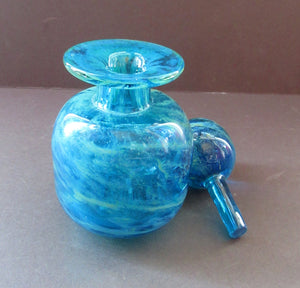 Vintage Mdina Glass Signed Bottle with Ball Stopper
