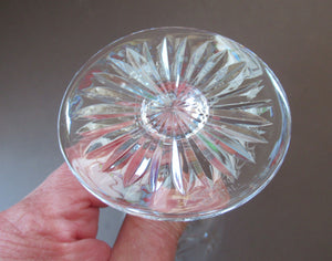 Vintage 1980s Edinburgh Crystal White Wine Glasses. STAR OF EDINBURGH Pattern. Set of Three. 6 inches