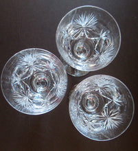 Load image into Gallery viewer, 1980s  Edinurgh Crystal Wine Glasses. Star of Edinburgh Three at 6 inches
