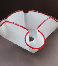 Load image into Gallery viewer, Vintage French Glass Hanging Lamp Shade White and Red Milk Glass
