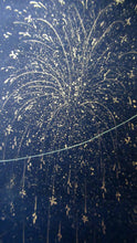 Load image into Gallery viewer, Antique Mughal Style Watercolour Painting. Couple in Moonlight with Firework Display
