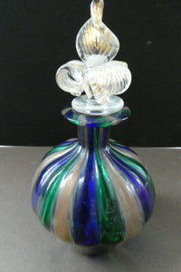 Vintage Murano Glass Perfume Bottle with Fancy Stopper