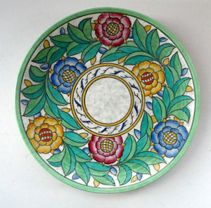 1930s Art Deco Crown Ducal Charlotte Rhead Persian Rose Wall Plate