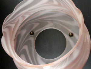 1930s Art Deco Sugar Pink Swirls Geometric Glass Lamp Shade