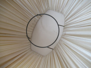 Vintage Pleated Silk Chiffon Lamp Shade with Gold Brocade and Tassels