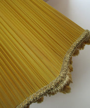 Load image into Gallery viewer, Vintage Pleated Silk Chiffon Lamp Shade with Gold Brocade and Tassels
