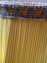 Load image into Gallery viewer, Vintage Pleated Silk Chiffon Lamp Shade with Gold Brocade and Tassels
