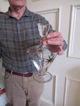 Load image into Gallery viewer, Rare 1930s Art Deco CZECH Glass Decanter Embellished with Large Silver Pointed Stars
