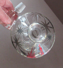 Load image into Gallery viewer, 1930s Art Deco CZECH Glass Decanter Embellished with Large Silver Pointed Stars
