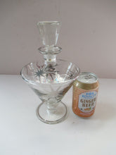 Load image into Gallery viewer, 1930s Art Deco CZECH Glass Decanter Embellished with Large Silver Pointed Stars
